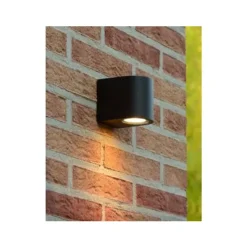 Lucide ZORA-LED - Wandspot Buiten - LED Dimb. - GU10 - 1x5W 3000K - IP44 - Zwart Outlet