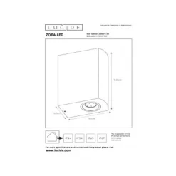 Lucide ZORA-LED - Wandspot Buiten - LED Dimb. - GU10 - 2x5W 3000K - IP44 - Zwart Hot