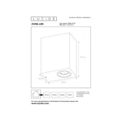 Lucide ZORA-LED Wandlicht 2xGU10/5W L9 W6.5 H15cm Zwart Outlet