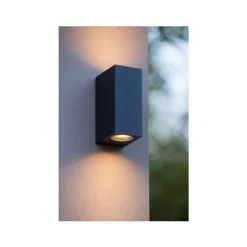 Lucide ZORA-LED Wandlicht 2xGU10/5W L9 W6.5 H15cm Zwart Outlet