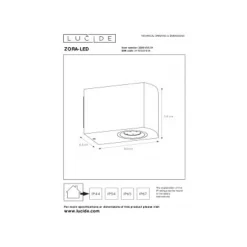 Lucide ZORA-LED Wandlicht GU10/5W L9 W6.5 H8cm Wit Discount
