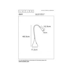 Lucide ZOZY - Bureaulamp - Ø 20 cm - LED Dimb. - 1x4W 3000K - Wit Hot