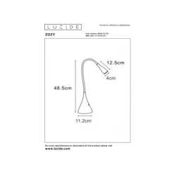 Lucide ZOZY - Bureaulamp - LED Dimb. - 1x4W 3000K - Zwart Sale