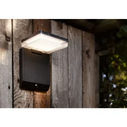 Lutec MOZE Solar wandlamp Mat zwart LED 8W Online