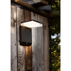Lutec MOZE Solar wandlamp Mat zwart LED 8W Online