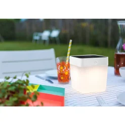 Lutec TABLE CUBE Tafellamp Wit LED 1W Clearance