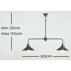 Marckdael BILIARDO INDOOR 0187/2F DARK BRONZE 2*E27 + GLASS V06-25 Hot