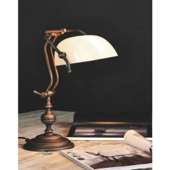 Marckdael BILIARDO INDOOR TABLE LAMP 1171 DARK BRONZE 1*E27 + GLASS V01 WHIT Hot
