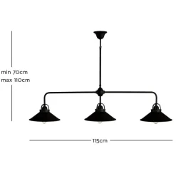 Marckdael BILIARDO INDOOR 0187/3F BLACK 3*E27 + METAL SHELL DIAM 25 Online