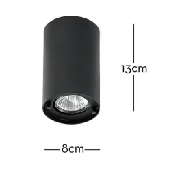 Marckdael CEILING LAMP SPOTS 1308-PL1 SMALL H13 DIAM 8 NERO Discount