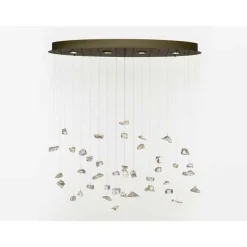 Marckdael DUBAI CEILINGLAMP 1710 OVALE BRONZO 4*GU10 + GLASS STONE New