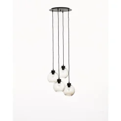 Marckdael SANTA MONICA CEILING LAMP 3425-S4 ROUND RUST + TISSUE BLACK 4*E