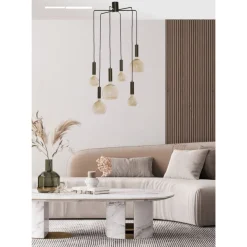 Marckdael SUSPENSION 1340-PL6-TUBO NERO 6*E27