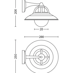 Philips Lighting Cormorant wall lantern black 1x42W 230V New