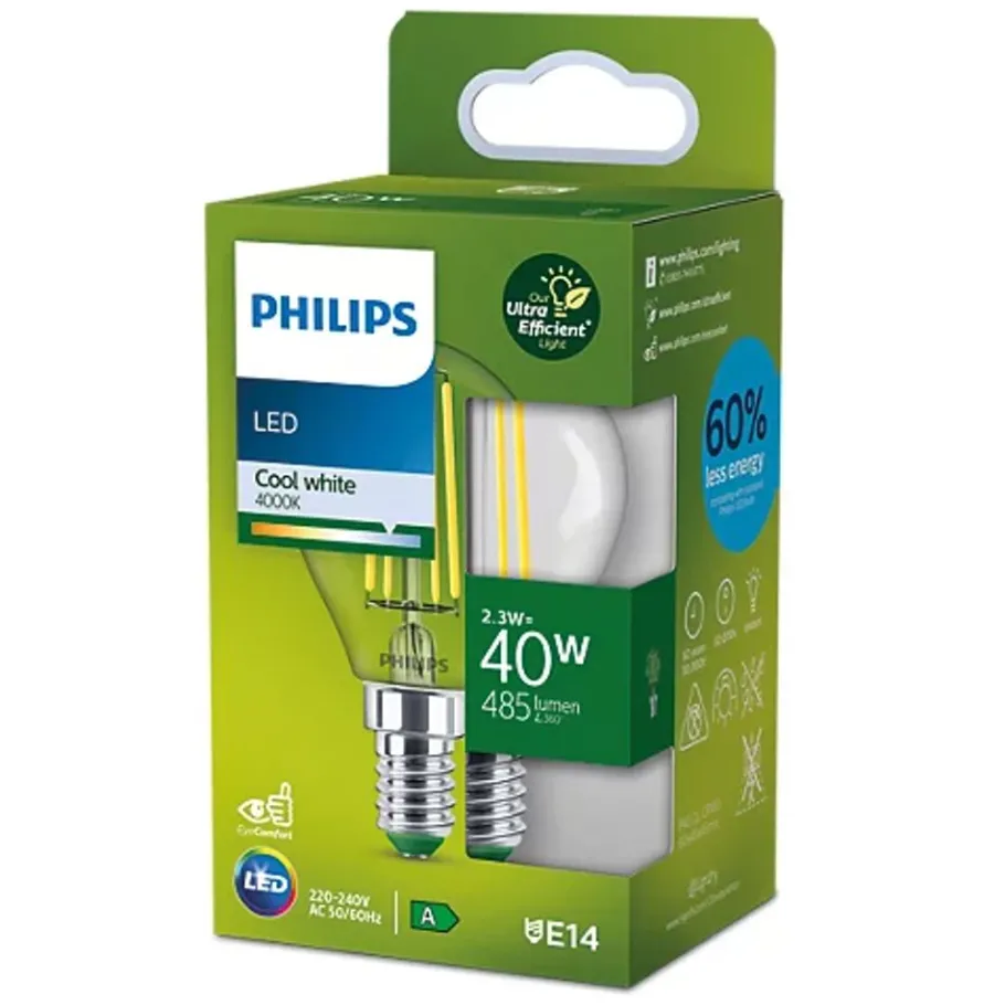 Philips Lighting LED CLA 40W P45 E14 4000K CL UE SRT4