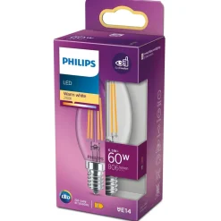 Philips Lighting LED kaarslamp Filament E14 B35 6,5W-60W Outlet