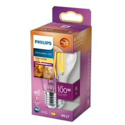 Philips Lighting LED-lamp filament E27 A60 10,5W-100W Dimbaar