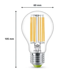 Philips Lighting LED-lamp filament E27 A60 4W-60W WH 3000K Discount