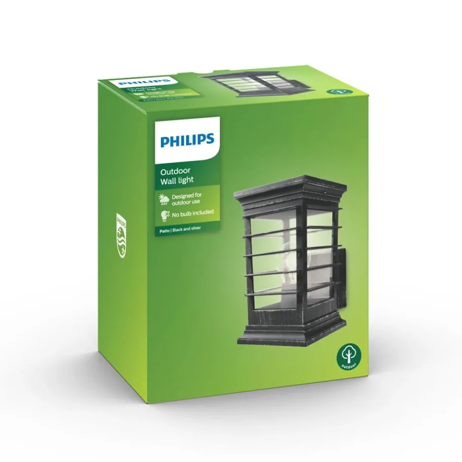 Philips Lighting Patio wall lantern grey 1x60W 230V Hot