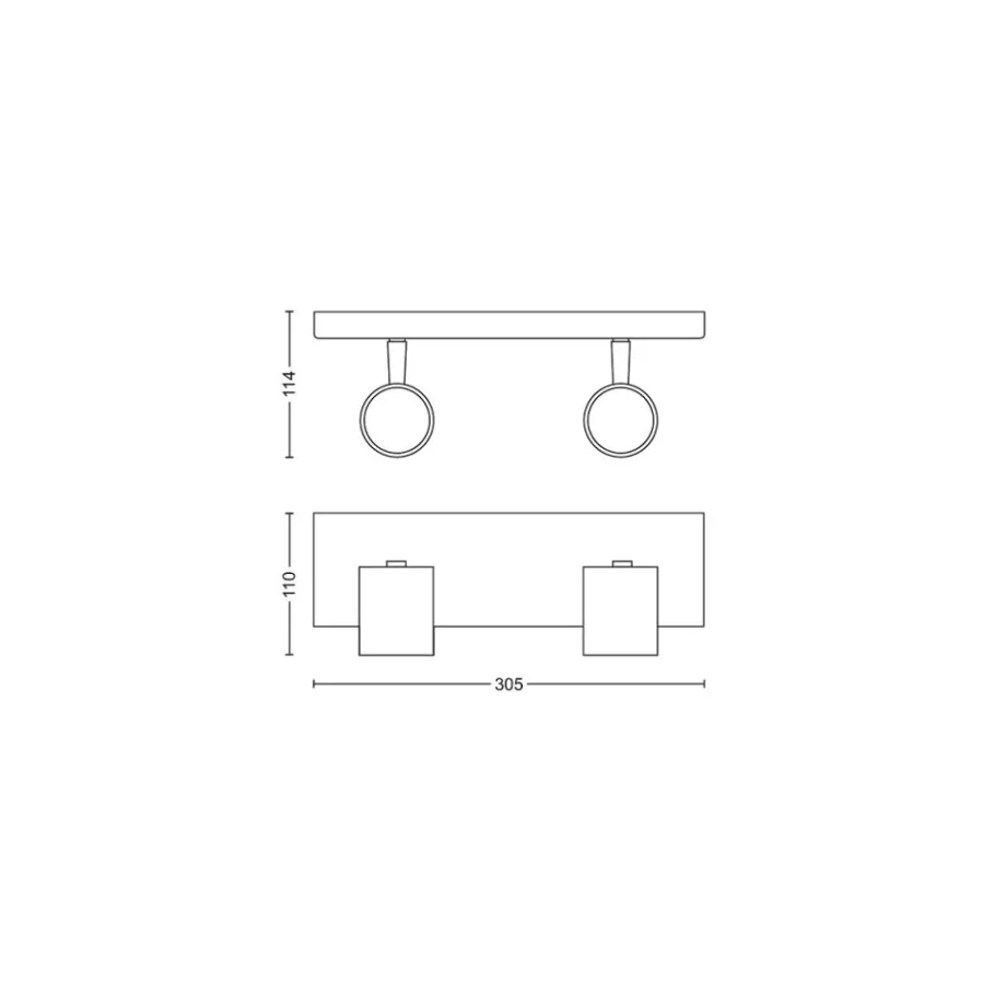 Philips Lighting RUNNER bar/tube black 2x50W 230V Clearance