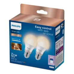 Philips Lighting Smart LED Lamp 60W A60 E27 x2 Hot