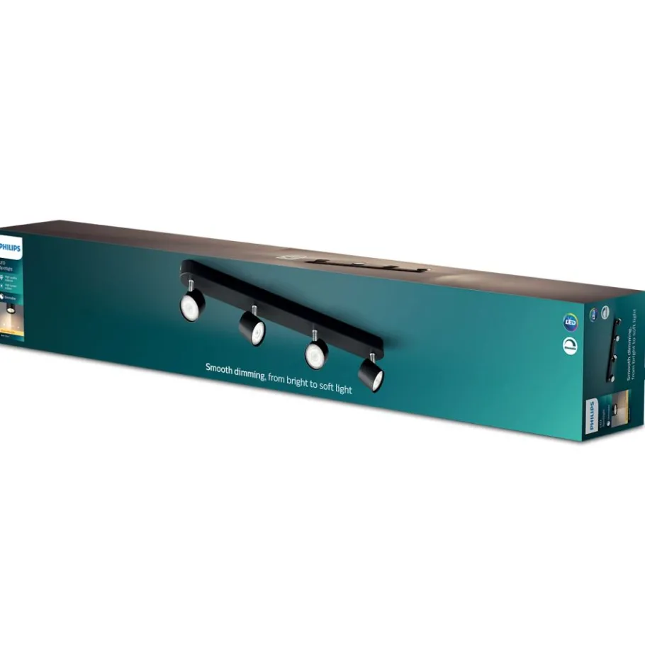 Philips Lighting STAR bar/tube black 4x4.5W SELV Dim Discount