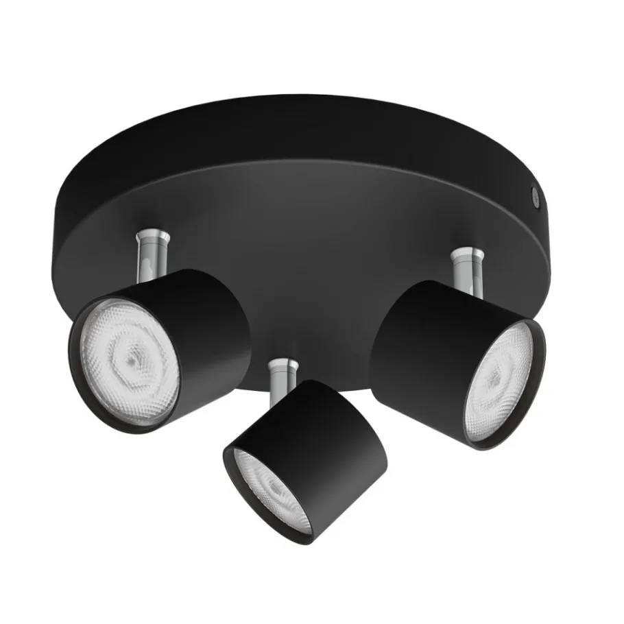 Philips Lighting STAR plate/spiral black 3x4.5W SELV Dim Outlet