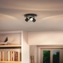 Philips Lighting STAR plate/spiral black 3x4.5W SELV Dim Outlet