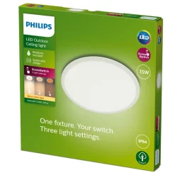 Philips Lighting SuperSlim Ceiling SSW 15W 27K White IP54 WV New