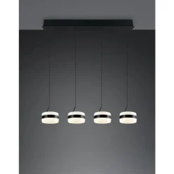 Trio Dios Hanglamp 4xLED 800lm mat zwart (331410432) Hot